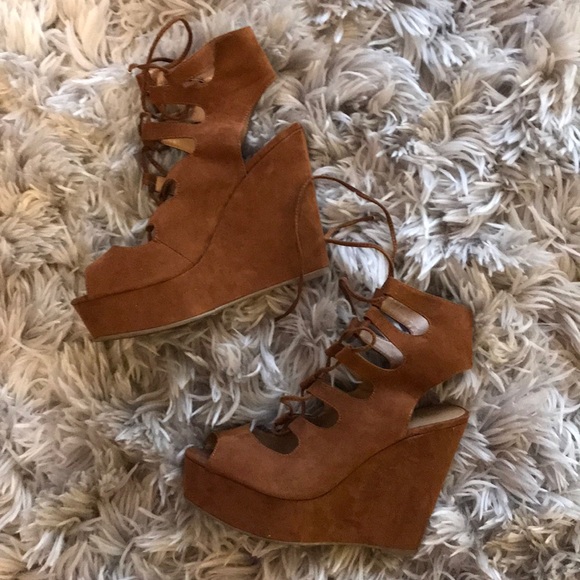 Aldo Shoes - Suede Brown Wedges